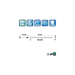 CATENA LUCI A LED LUMINOSA NATALIZIA 240 LED BLU CON 7 GIOCHI MINI LUCCIOLE