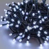 CATENA LUCI A LED LUMINOSA NATALIZIA METRI 240 LED BIANCO FREDDO CON GIOCHI LUCE