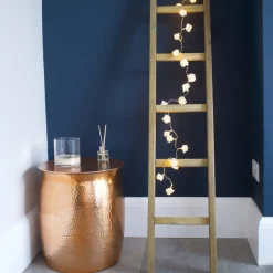 CATENA LUCI LUMINOSA CON 10 LED A FORMA DI ROSA BIANCA ALIMENTAZIONE A BATTERIA