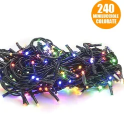 CATENA LUCI NATALIZIA 11 METRI 300 MINILUCCIOLE 3 VIE MULTICOLOR CON CONTROLLER