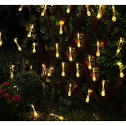 CATENA LUMINOSA 50 GOCCE LUMINOSE LED AD ENERGIA SOLARE IP44 LUCE CALDA XC-4806