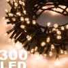 CATENA LUMINOSA 300 LED BIANCO CALDO USO INTERNO CON CONTROLLER 8 FUNZIONI