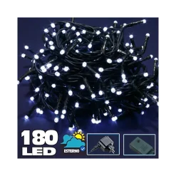 CATENA LUMINOSA 180 LED LUCI BIANCO FREDDO PER ESTERNO CONTROLLER 8 FUNZIONI 24V
