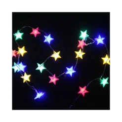 CATENA LUMINOSA 20 LED LUCI MULTICOLOR STELLE A BATTERIA LAMPADINE LUCCIOLE