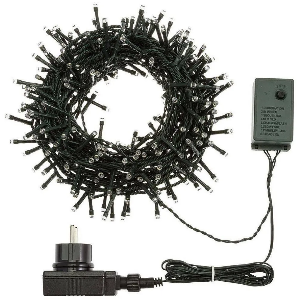 CATENA LUMINOSA 1000 LED LUCI ALBERO NATALE LUCCIOLE MULTICOLORE ESTERNO 24V