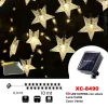 CATENA LUMINOSA 50 LED STELLE LUMINOSE LUCE AD ENERGIA SOLARE LUCE CALDA XC-8490