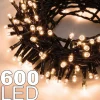 CATENA LUMINOSA 600 LUCI LED LUCCIOLE COLORE CALDO CON CONTROLLER USO INTERNO