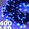 CATENA LUMINOSA 400 LUCI LED LUCCIOLE COLORE BLU CONTROLLER 8 FUNZIONI INTERNO