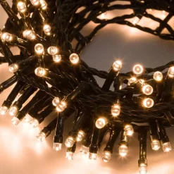 CATENA LUMINOSA 750 LUCI LED LUCCIOLE BIANCO CALDO CONTROLLER 8FUNZIONI ESTERNO