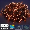CATENA LUMINOSA 500 LUCI LED LUCCIOLE BIANCO CALDO CONTROLLER 8 FUNZIONI ESTERNO
