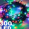 CATENA LUMINOSA 300 LUCI LED LUCCIOLE MULTICOLORE CONTROLLER 8 FUNZIONI INTERNO