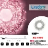 CATENA LUMINOSA 180 LUCI LED LUCCIOLE LUCE ROSA CAVO TRASPARENTE IP44 XC-4100