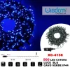 CATENA LUMINOSA 500 LUCI LED LUCCIOLE LUCE BLU CAVO VERDE IP44 XC-4138