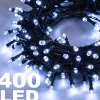 CATENA LUMINOSA 400 LUCI LED BIANCO FREDDO 8 FUNZIONI PER ALBERO NATALE ADDOBBI