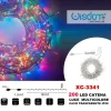CATENA LUMINOSA 200 LUCI LED LUCCIOLE LUCE MULTICOLORE CAVO TRASPARENTE XC-3341