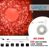 CATENA LUMINOSA 200 LUCI LED LUCCIOLE LUCE ROSSO CAVO TRASPARENTE IP20 XC-3342