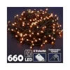 CATENA LUMINOSA 660 LUCI LED LUCCIOLE BIANCO CALDO CON CONTROLLER 8 FUNZIONI