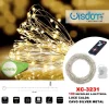 CATENA LUMINOSA 100 MICROLED A BATTERIA CAVO SILVER METAL LUCE CALDA XC-3231
