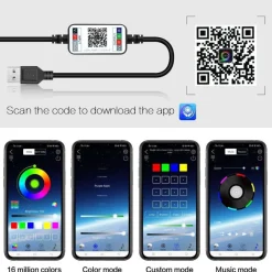 CATENA LUMINOSA A LED MULTICOLOR 10 MT CON CONTROLLO REMOTO DA APP ALBERO NATALE