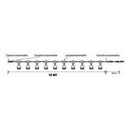 CATENA LUMINOSA CON PANNELLO SOLARE 10 LAMPADINE E27 IMPERMEABILE IP65 S20A-10M