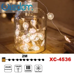 CATENA LUMINOSA CONCHIGLIE 20LED A BATTERIA LUCE CALDA FISSA DECORAZIONI XC-4536