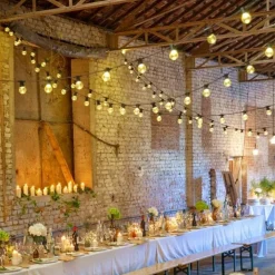 CATENA LUMINOSA ESTERNO INTERNO LED 5 METRI 10 LAMPADINE BULBO LUCE CALDA G50