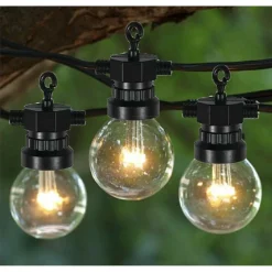 CATENA LUMINOSA ESTERNO INTERNO LED 5 METRI 10 LAMPADINE BULBO LUCE CALDA G50