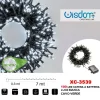 CATENA LUMINOSA 100LED LUCCIOLE CON BATTERIA CAVO VERDE LUCE BIANCA IP44 XC-3539
