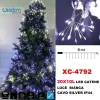 CATENA LUMINOSA 200LED 20X10LUCI CON CIUFFI LUCE BIANCA CAVO SILVER IP44 XC-4792
