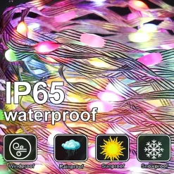 CATENA LUMINOSA MICROLED DA 30MT 300LED CON PANNELLO SOLARE RICARICABILE ESTERNO