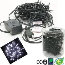 CATENA LUMINOSA MINI LUCCIOLE 180 LAMPADINE BIANCHE LUCI ALBERO NATALE ADDOBBI