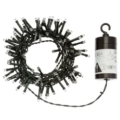 CATENA LUMINOSA 5MT LUCI NATALE 48LED A BATTERIA BIANCO CALDO INTERNO ESTERNO