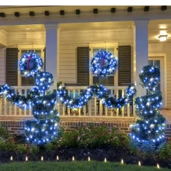 CATENA LUMINOSA NATALIZIA 120 LED LUCE BLU CON FLASH 9MT ESTERNO PROLUNGABILE