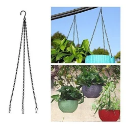 CATENA NERA GANCIO PER APPENDERE VASO FIORI PIANTE FIORIERA LUNGHEZZA 40 CM