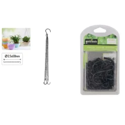CATENA PER APPENDERE VASO FIORI PIANTE FIORIERA NERA CON GANCIO 2.5MMX60CM 92605