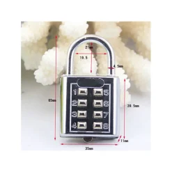 CATENACCIO LUCCHETTO A COMBINAZIONE PER ARMADIETTO SPOGLIATOIO 8 Cifre 35mm