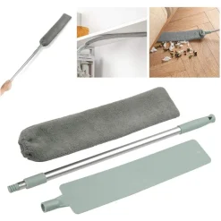 CATTURA POLVERE SPOLVERINO SOTTILE CON MANICO TELESCOPICO PANNO MOP PIEGHEVOLE