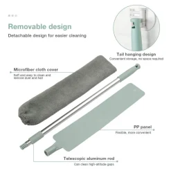 CATTURA POLVERE SPOLVERINO SOTTILE CON MANICO TELESCOPICO PANNO MOP PIEGHEVOLE