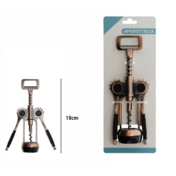 CAVATAPPI APRIBOTTIGLIE BRONZATO EFFETTO VINTAGE VINO BIRRA SOMMELIER 18CM 55368