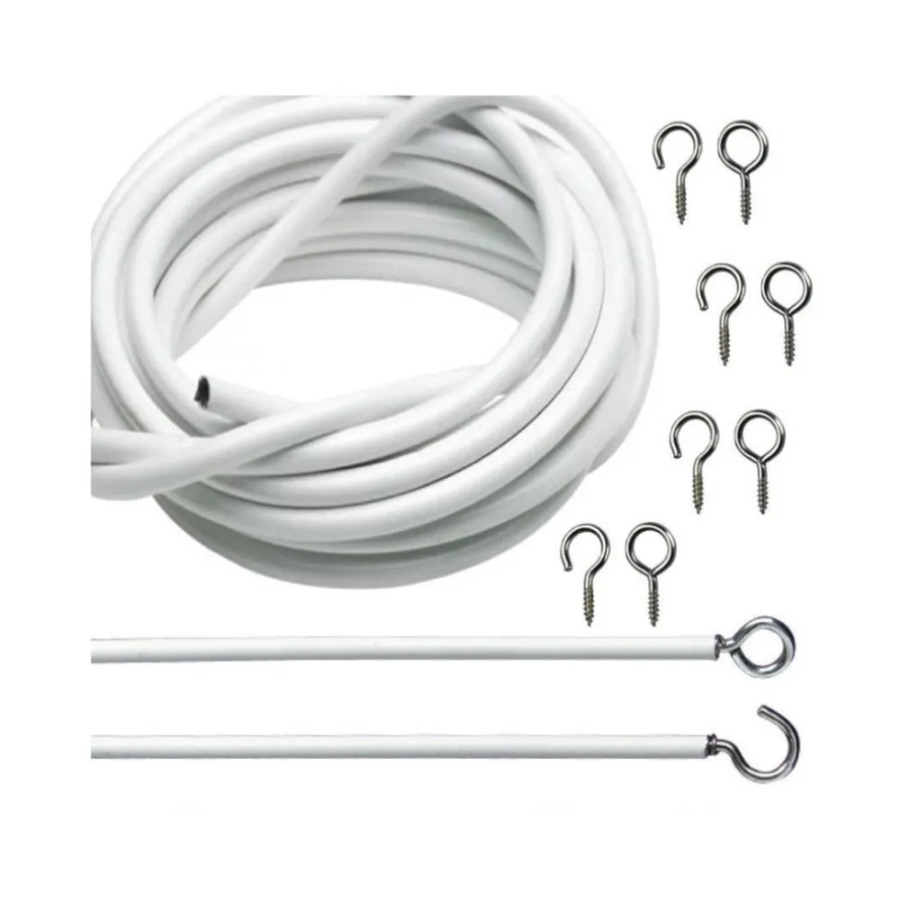 CAVO PER TENDE DI TULLE LUNGHEZZA FINO A 3 METRI CON GANCI OCCHIELLI FINESTRA