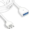 CAVO PROLUNGA ELETTRICA DA 7 METRI CON SPINA DA 16A PRESA BIPASSO 10A 16A BIANCO