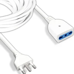 CAVO PROLUNGA ELETTRICA DA 7 METRI CON SPINA DA 16A PRESA BIPASSO 10A 16A BIANCO