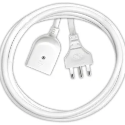 CAVO PROLUNGA ELETTRICA DA 3 METRI CON SPINA DA 16A PRESA BIPASSO 10A 16A BIANCO