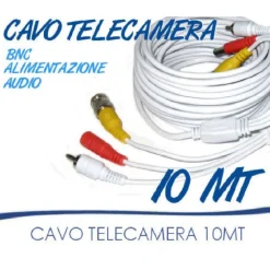 CAVO PROLUNGA TELECAMERA RCA BNC AUDIO VIDEO ALIMENTAZIONE 10 20 30 50 METRI