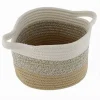 CESTINO CESTO IN TESSUTO DI CORDA INTRECCIATO PORTA OGGETTI TONDO 21X15 CM 10646