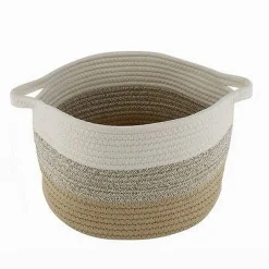 CESTINO CESTO IN TESSUTO DI CORDA INTRECCIATO PORTA OGGETTI TONDO 29X20 CM 10648