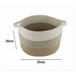 CESTINO CESTO IN TESSUTO DI CORDA INTRECCIATO PORTA OGGETTI TONDO 29X20 CM 10648