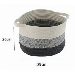 CESTINO CESTO TESSUTO CORDA INTRECCIATO PORTA OGGETTI ROTONDO 29 X 20 CM 10651