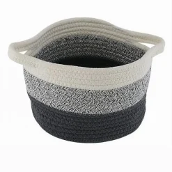 CESTINO CESTO TESSUTO DI CORDA INTRECCIATO PORTA OGGETTI ROTONDO 21X15CM 10649