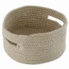 CESTINO CON MANICI PORTAOGGETTI CESTO TESSUTO INTRECCIATO ROTONDO 24X11 CM 10636